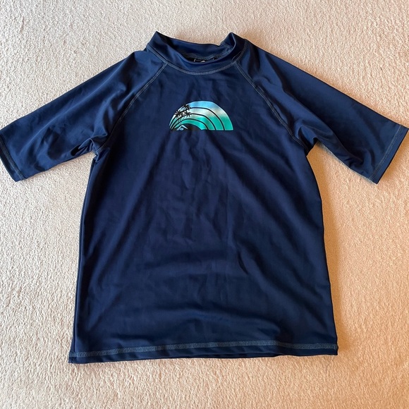 NWT Kanu Surf Boys Rashguard Swim Shirt 12 Navy UPF 50+ - Picture 2 of 9